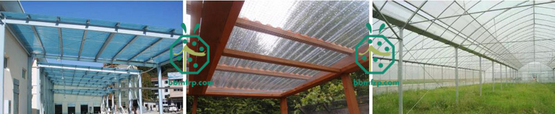 Fiberglass roofing sheets used for various roof structures