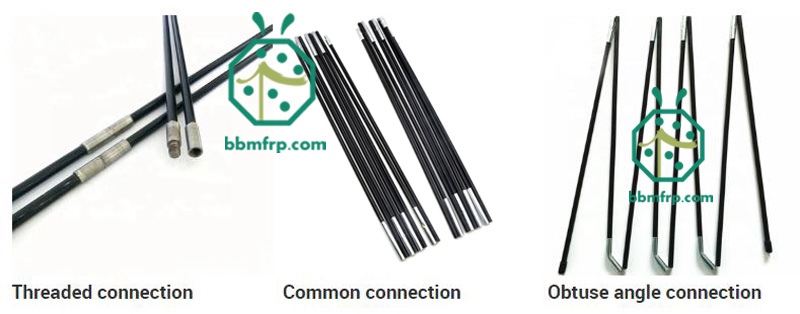 Some different connections of fiberglass tent poles