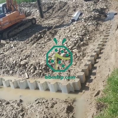 Composite sheet pile for securing small landslides